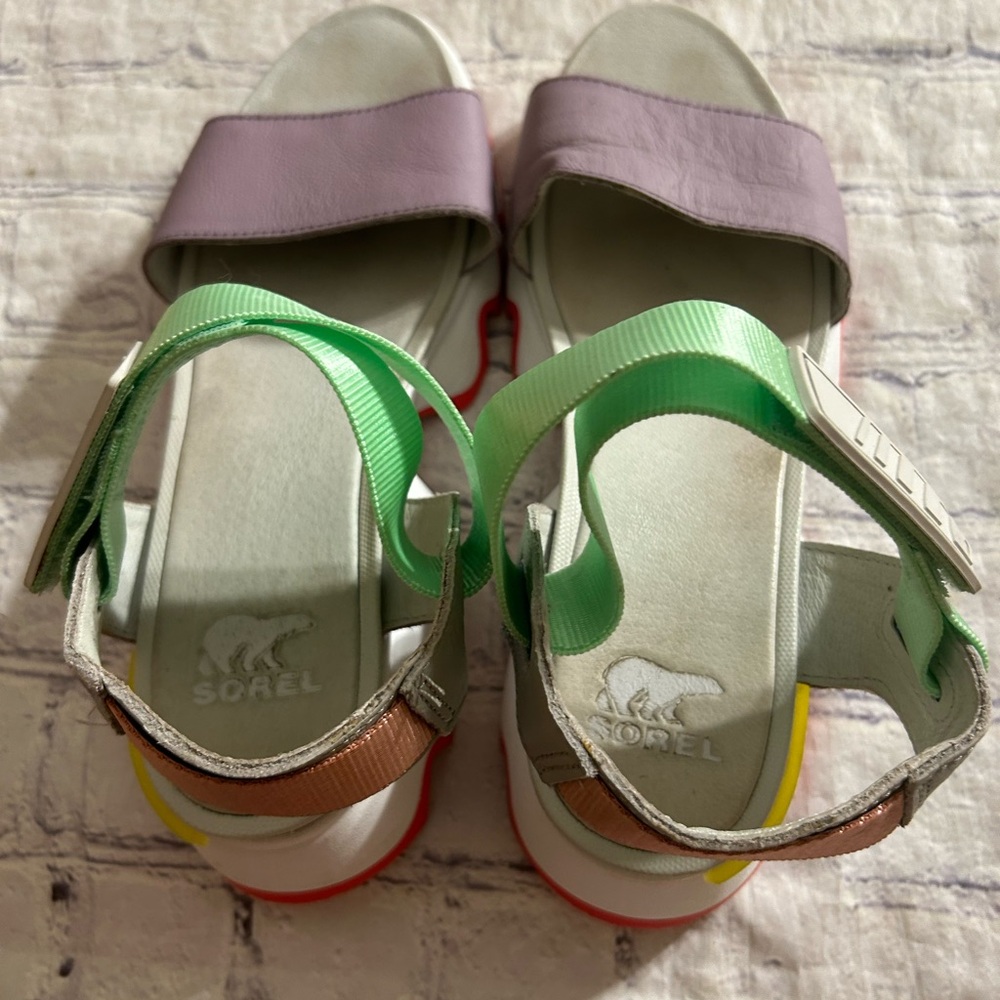 SOREL KINETIC IMPACT FULL GRAIN & TEXTILE HOOK & LOOP CLOSURE SANDALS WOMENS 8 - Picture 3 of 10